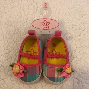 Baby girl plaid pre walking shoes